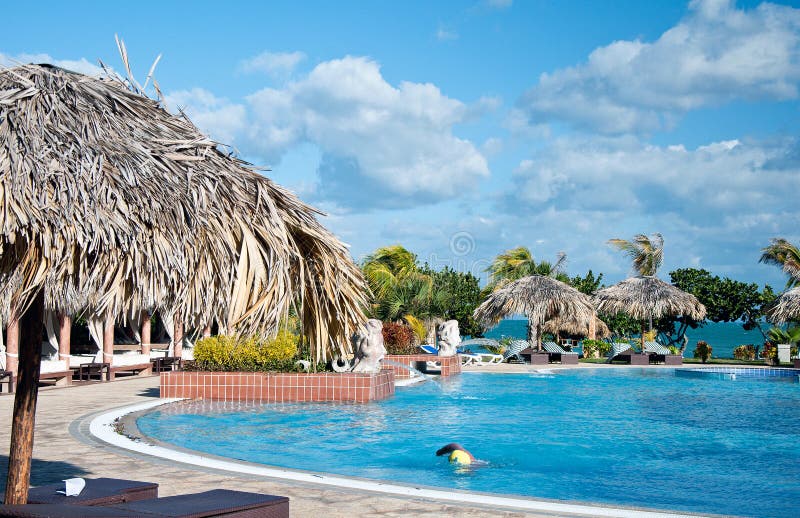 Luxury Swimming Pool by Beach Hotel in Cuba Stock Photo Image of ocean, inscription 23348340