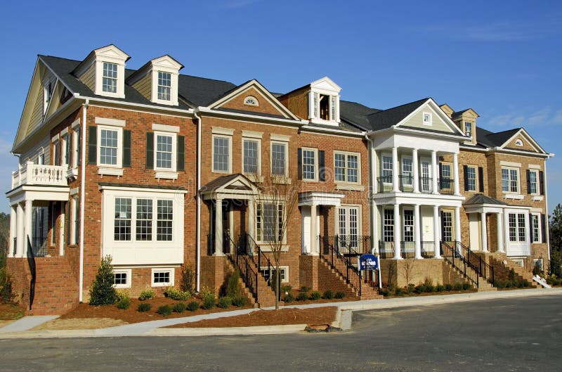 Luxury Townhomes stock image. Image of brick, style, estate 1870729