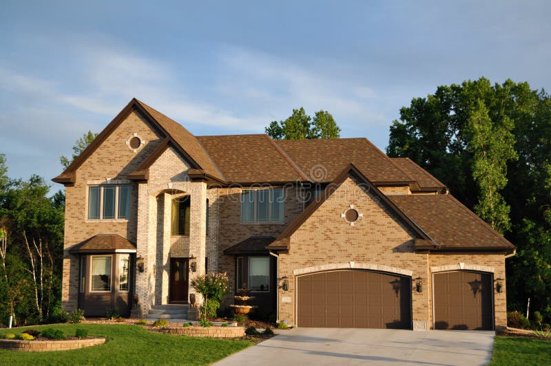 Luxury Two Story Suburban Executive Home Stock Image Image of