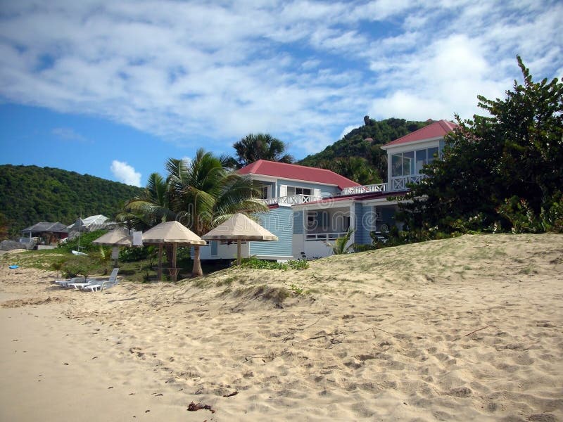 Luxury Villa on the Beach of Saint Barth Stock Image Image of