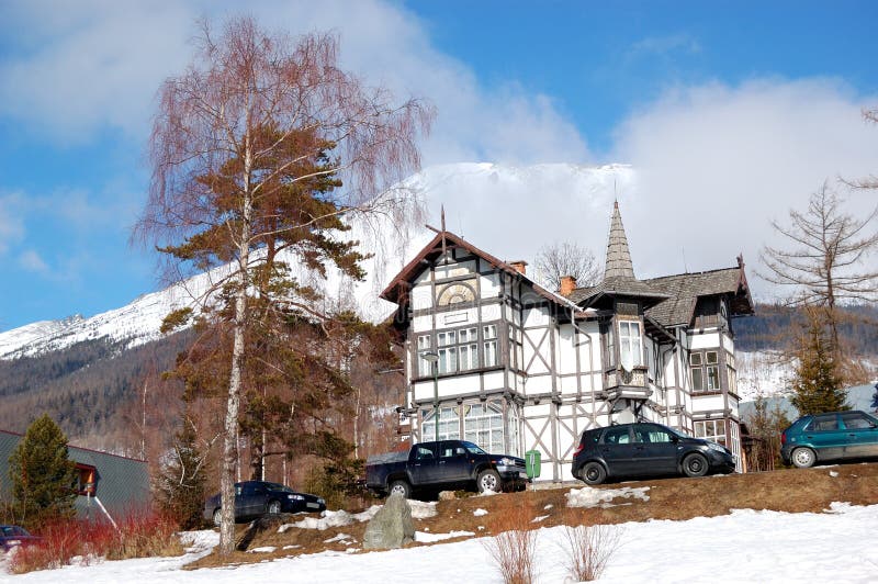 The luxury villa at Strbske Pleso ski resort