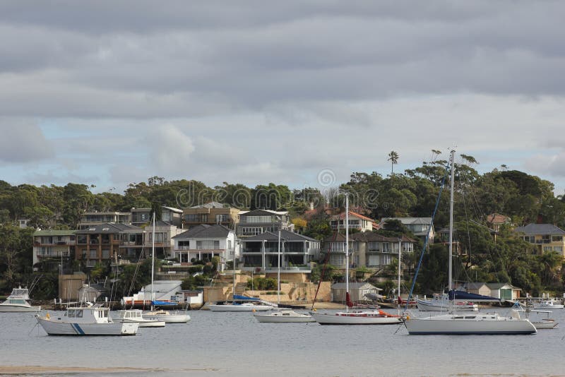 Luxury villas and sailing boats royalty free stock image Luxury villas and sailing boats royalty free stock image