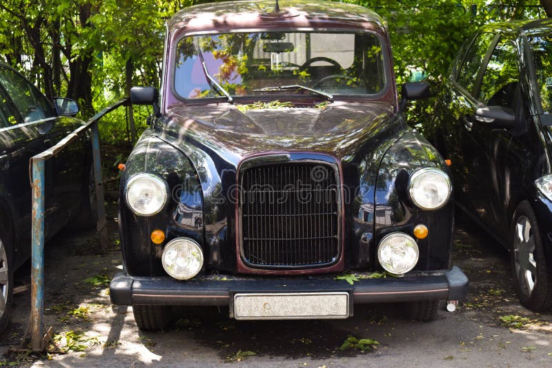 Luxury Vintage Car Parked in the City Stock Photo - Image of black