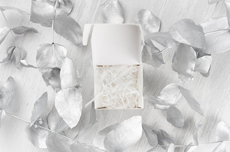 Download Luxury White Blank Open Square Gift Box With Filler Mock ...