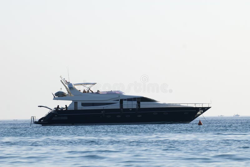 Luxury yacht anchored in the bay