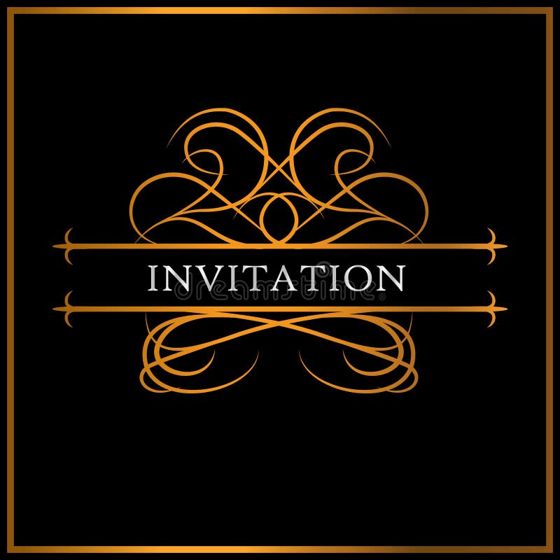 Luxusgoldeinladungs-Karte, Einladungs-Hintergrundabdeckung Design lizenzfreie abbildung Luxusgoldeinladungs-Karte, Einladungs-Hintergrundabdeckung Design lizenzfreie abbildung