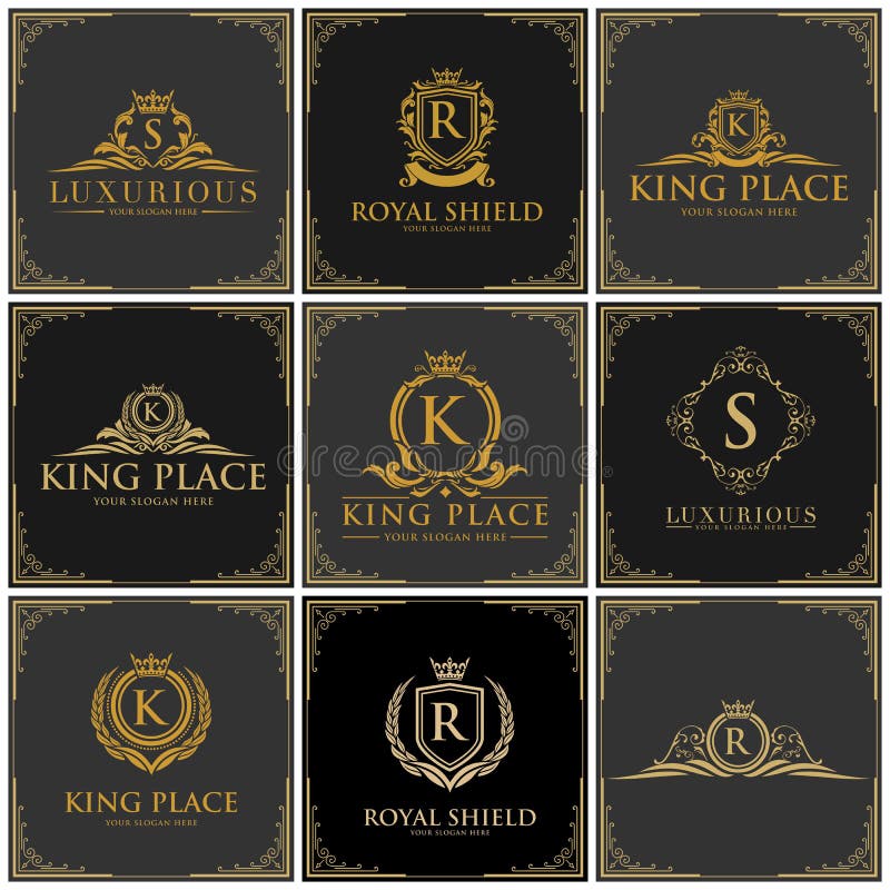 Luxury Logo set template in vector for Restaurant, Royalty, Boutique, Cafe, Hotel, Heraldic, Jewelry. sophisticated luxury logo vector. Luxury Logo set template in vector for Restaurant, Royalty, Boutique, Cafe, Hotel, Heraldic, Jewelry. sophisticated luxury logo vector