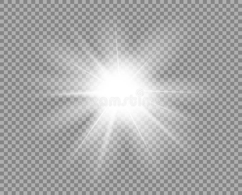 White bright light, glare. Decorative element overlay glitter, explosion, star Shine. Vector design decoration of new year, Christmas. Transparent background. Eps. White bright light, glare. Decorative element overlay glitter, explosion, star Shine. Vector design decoration of new year, Christmas. Transparent background. Eps.