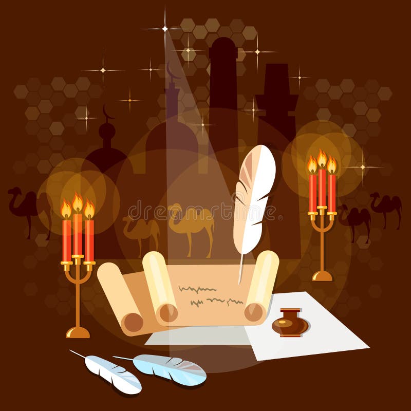 Luz brilhante místico do cartaz mágico antigo do livro velho do papel do rolo ilustração do vetor Luz brilhante místico do cartaz mágico antigo do livro velho do papel do rolo ilustração do vetor