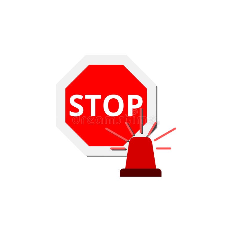 Luz de emerg?ncia e sinal de piscamento vermelhos da parada ilustração do vetor Luz de emerg?ncia e sinal de piscamento vermelhos da parada ilustração do vetor