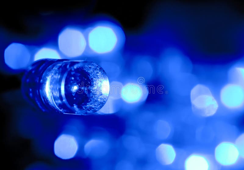 Luz elétrica do diodo emissor de luz do azul fotografia de stock Luz elétrica do diodo emissor de luz do azul fotografia de stock