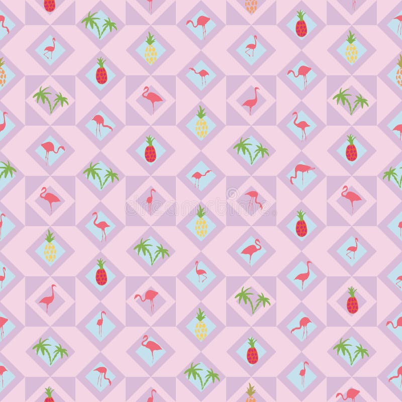 Luz - palmeira roxa do abacaxi do flamingo do fundo ilustração royalty free Luz - palmeira roxa do abacaxi do flamingo do fundo ilustração royalty free