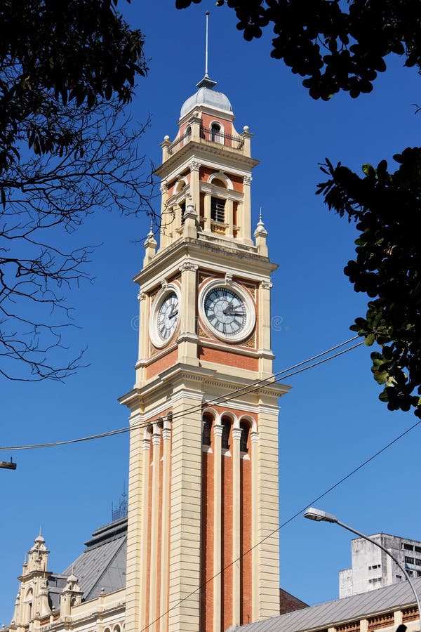Luz Train Station Clock Tower Sao Paulo Brazil Stock Photo Image of