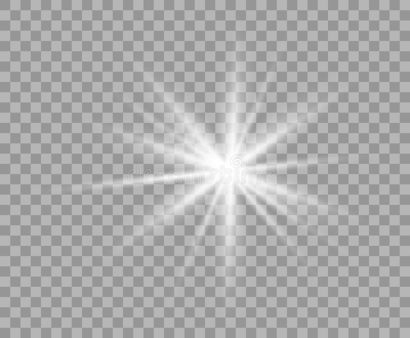 Luz transparente luminosa branca Estrela do Natal do vetor, um flash brilhante da luz Fundo transparente isolado brilho ilustração royalty free Luz transparente luminosa branca Estrela do Natal do vetor, um flash brilhante da luz Fundo transparente isolado brilho ilustração royalty free