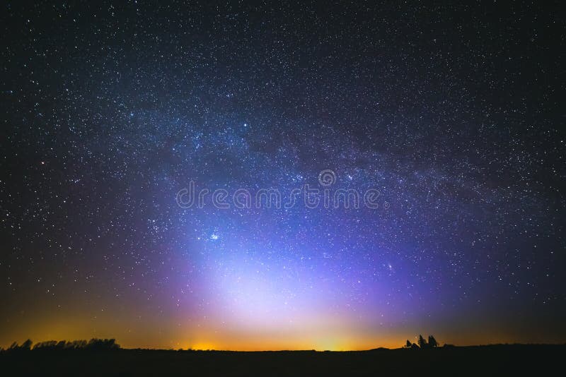 Zodiacal light and the Milky Way on a beautiful dark night. Zodiacal light and the Milky Way on a beautiful dark night