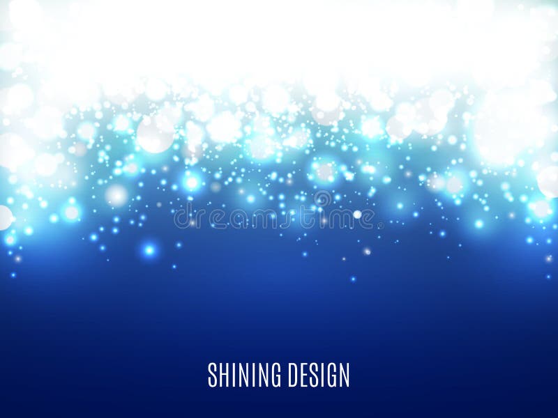 Luzes de Natal no fundo azul Neve e partículas com bokeh Contexto abstrato mágico Projeto de brilho para o cartaz ilustração do vetor Luzes de Natal no fundo azul Neve e partículas com bokeh Contexto abstrato mágico Projeto de brilho para o cartaz ilustração do vetor