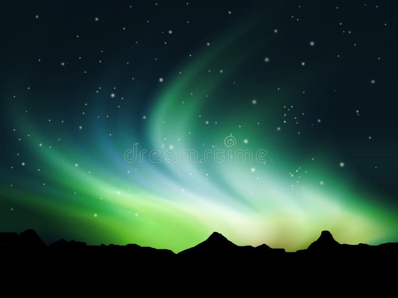 Luzes do Norte ilustração royalty free