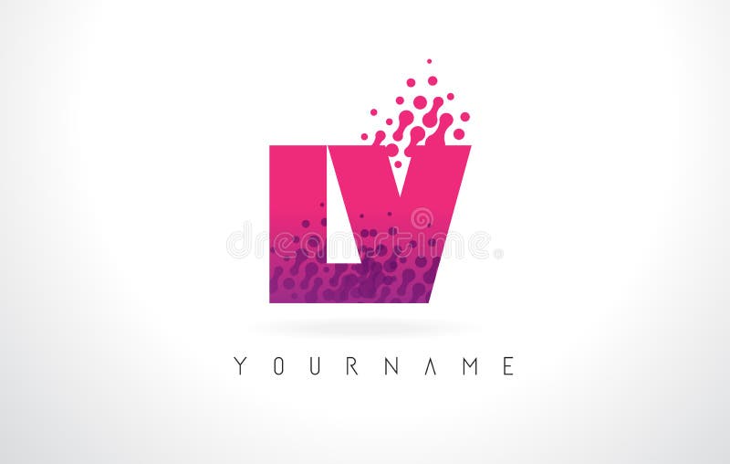 LV L V Circle Letter Logo Design with Purple Dots Bubbles Stock Vector -  Illustration of template, abstract: 90109475