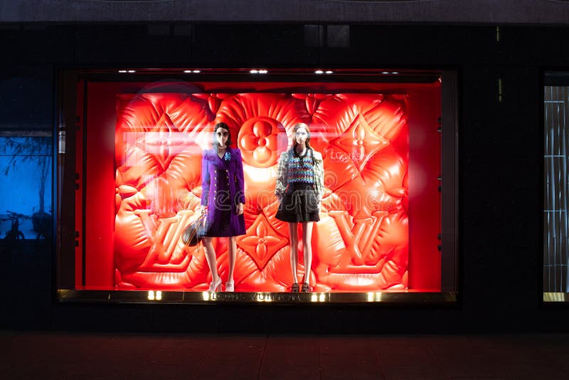 Geneva, Switzerland, March 2020: Louis Vuitton window store with clothes on  display for sale, LV Louis Vuitton is French fashion house Stock Photo -  Alamy