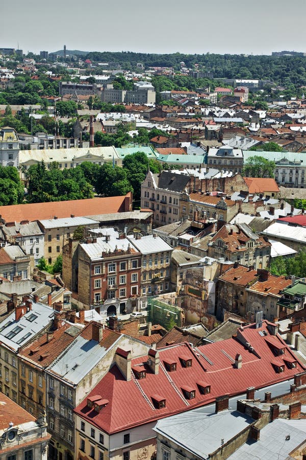 Lviv Aerial View stock image