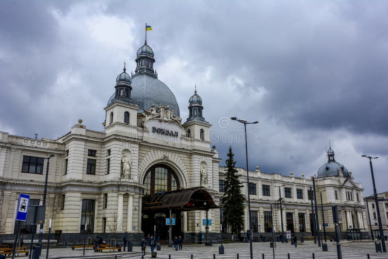 Lviv Railway Stationthe Main Railway Station In Lviv Ukraine