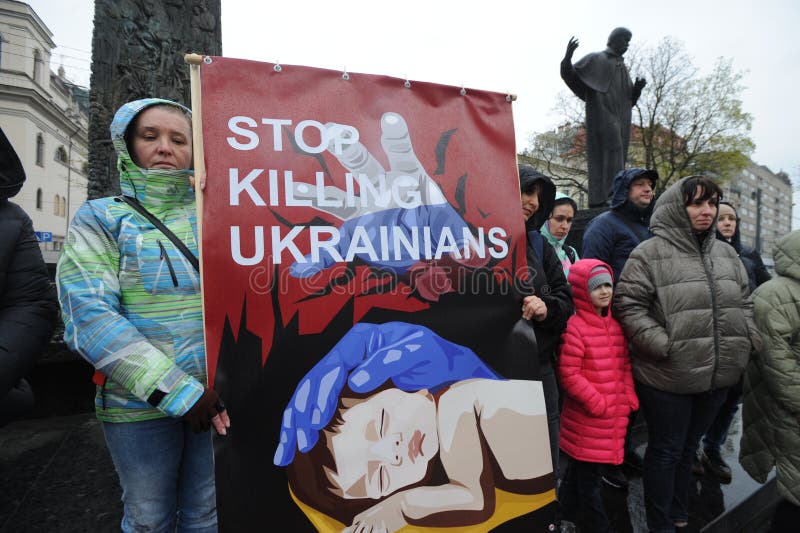 Silent action in memory of the children killed during the full-scale Russian war against Ukraine in Lviv, Ukraine