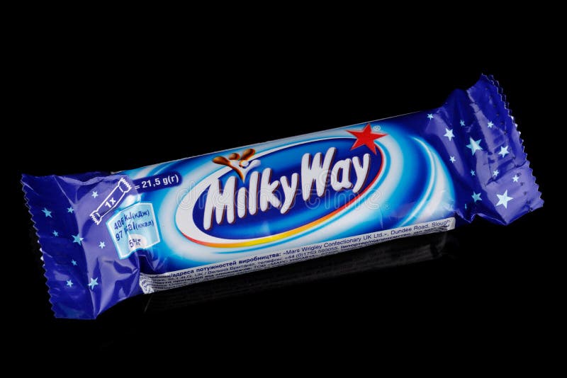 Milky Way Chocolate Bar By Mars Compagny In Blue Packaging On White ...