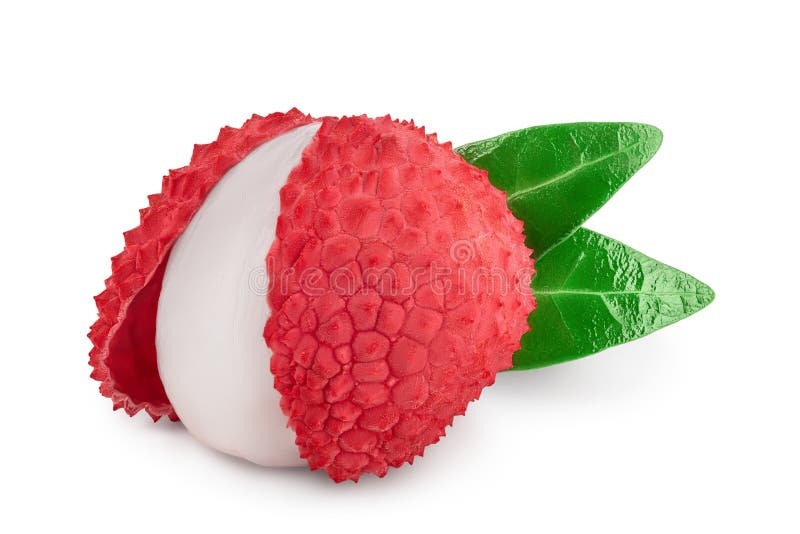 Lychee fruit isolated on white background with clipping path and full depth of field royalty free stock images