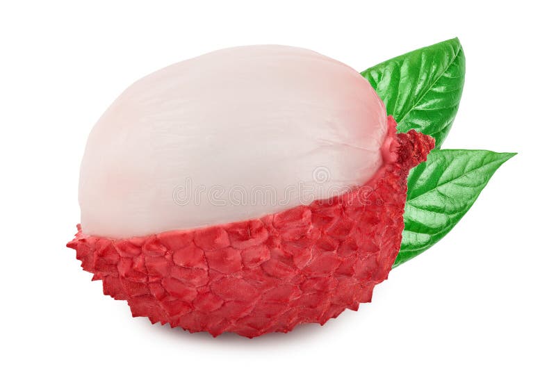 Lychee fruit isolated on white background with clipping path and full depth of field royalty free stock photography