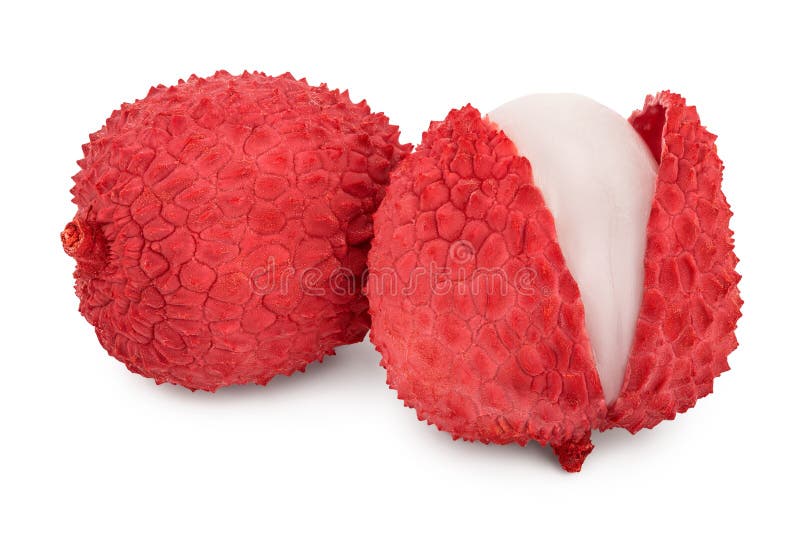 Lychee fruit isolated on white background with clipping path and full depth of field royalty free stock image