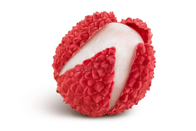 Lychee fruit isolated on white background with clipping path and full depth of field royalty free stock photos