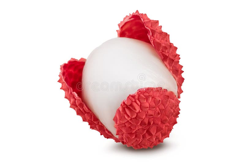 Lychee fruit isolated on white background with clipping path and full depth of field stock photography