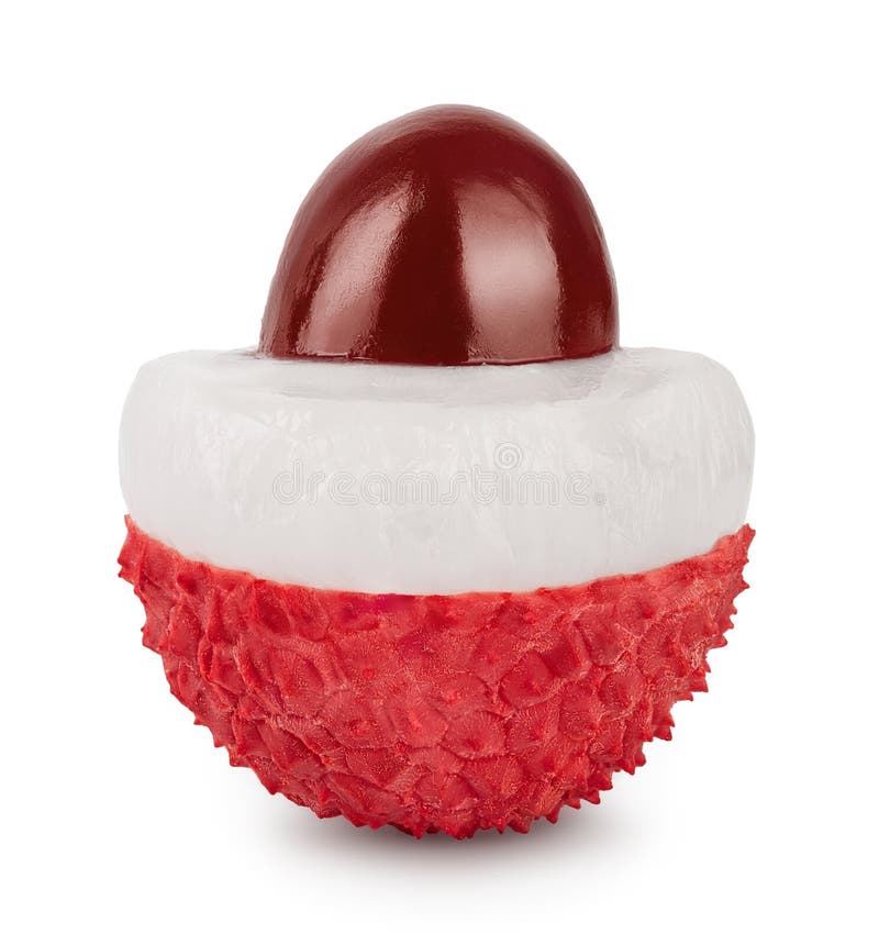 Lychee fruit isolated on white background with clipping path and full depth of field royalty free stock images