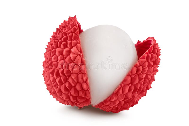 Lychee fruit isolated on white background with full depth of field royalty free stock photography