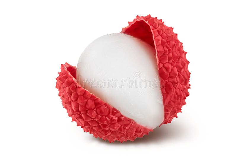 Lychee fruit isolated on white background with full depth of field stock photos