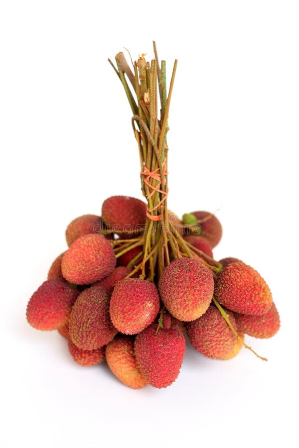 Lychee пук свежих lychees изолированных на белизне стоковое фото rf