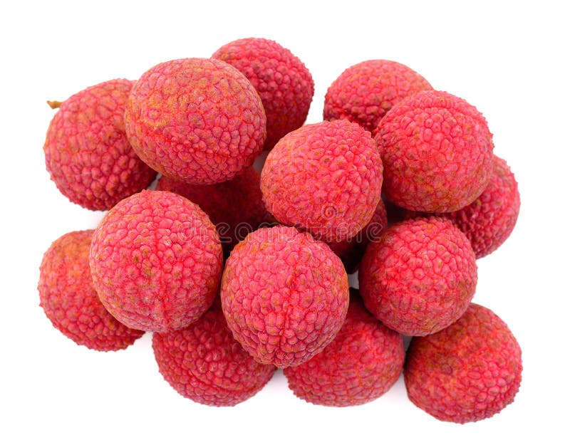 Lychee Свежие lychees изолированные на белой предпосылке стоковое фото