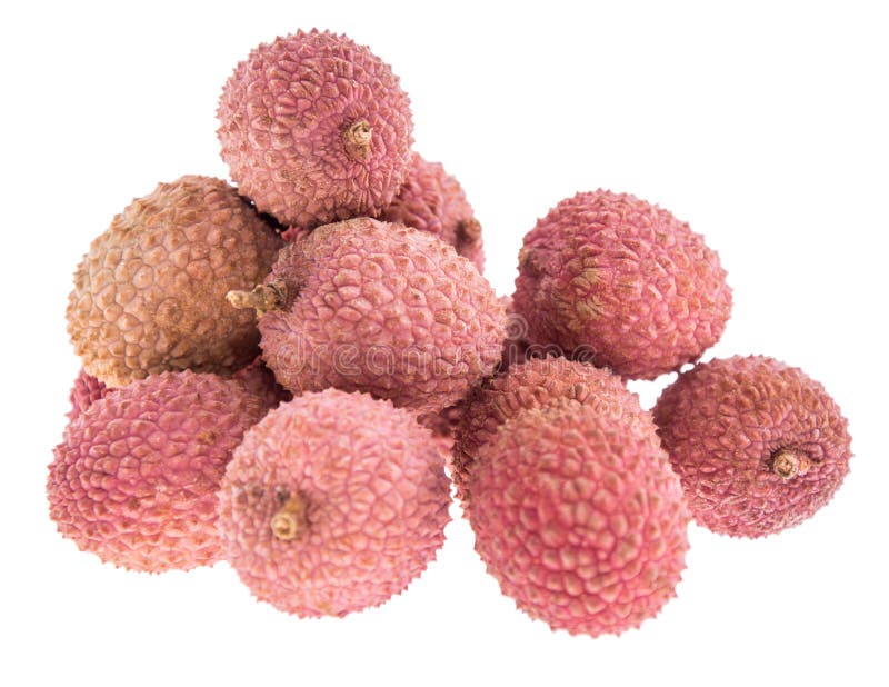 Lychees изолированные на белизне стоковые изображения rf
