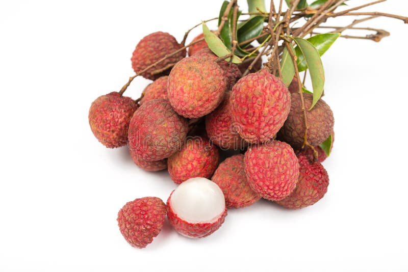 Lychees изолированные на белой предпосылке стоковая фотография rf