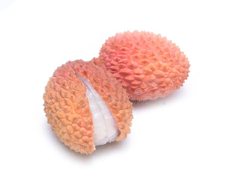 Lychees изолированные на белой предпосылке стоковое изображение