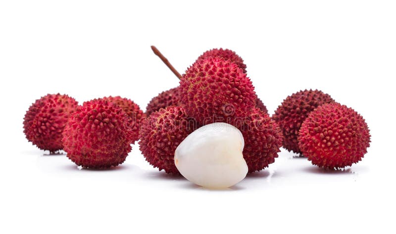 Lychees изолированные на белом стоковое фото rf