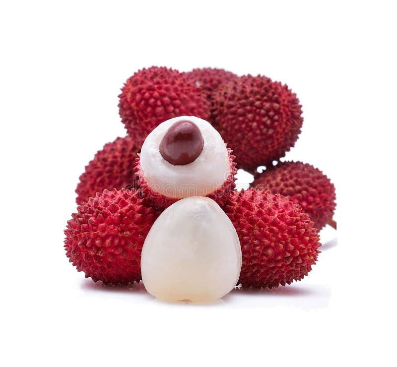 Lychees изолированные на белом стоковое изображение