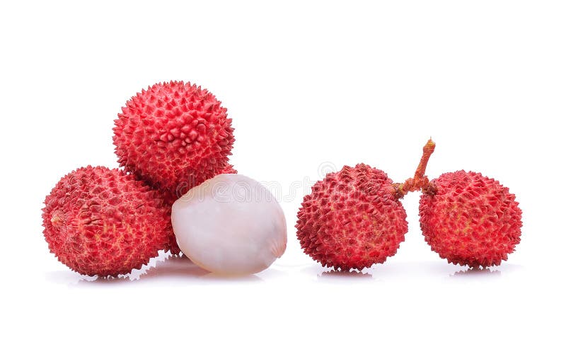 Lychees изолированные на белом стоковое изображение