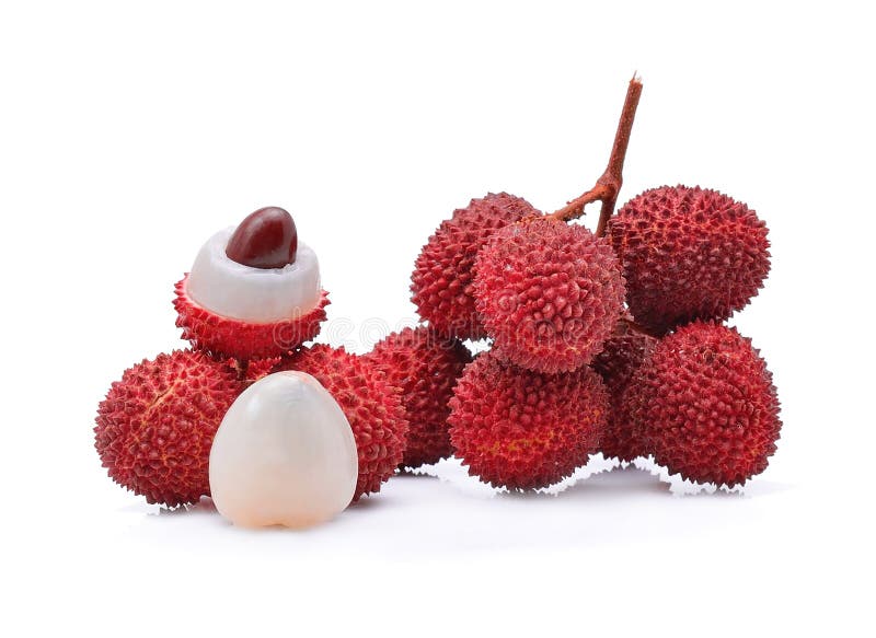 Lychees изолированные на белом стоковые изображения