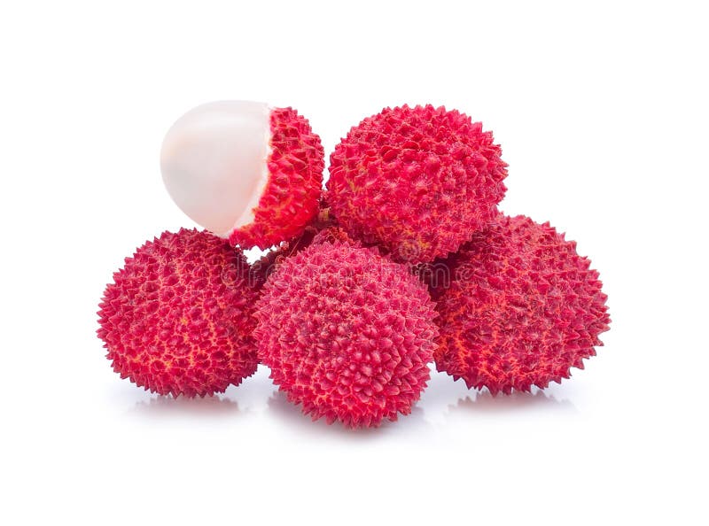 Lychees изолированные на белом стоковое фото