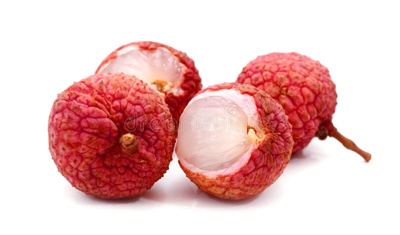 Lychees изолированные на белом. стоковая фотография rf
