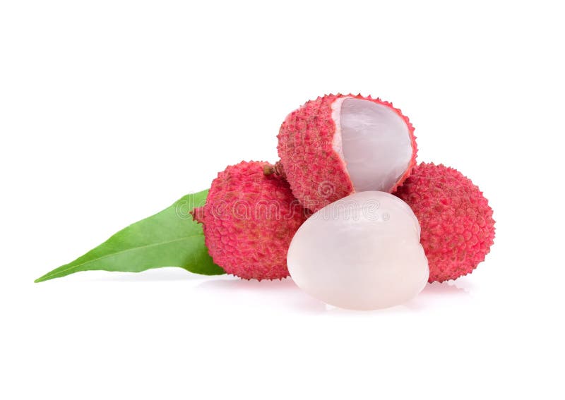 Lychees изолированные на белом фоне стоковые фото