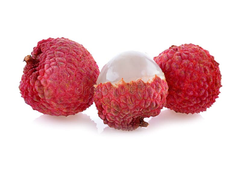 Lychees изолированные на белом фоне стоковое фото rf