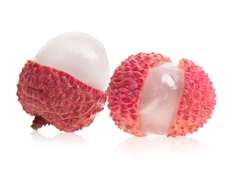 Lychees изолированные на белом фоне стоковая фотография