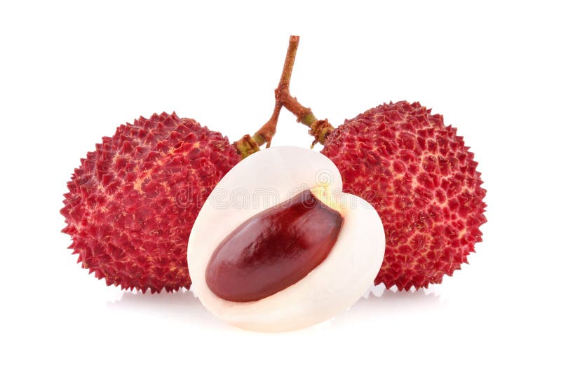 Lychees изолированные на белом фоне стоковая фотография rf